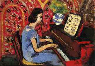 钢琴旁的女人 Woman at the Piano (1924)，亨利·马蒂斯