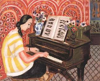 钢琴上的女人 Woman at the Piano (1925)，亨利·马蒂斯