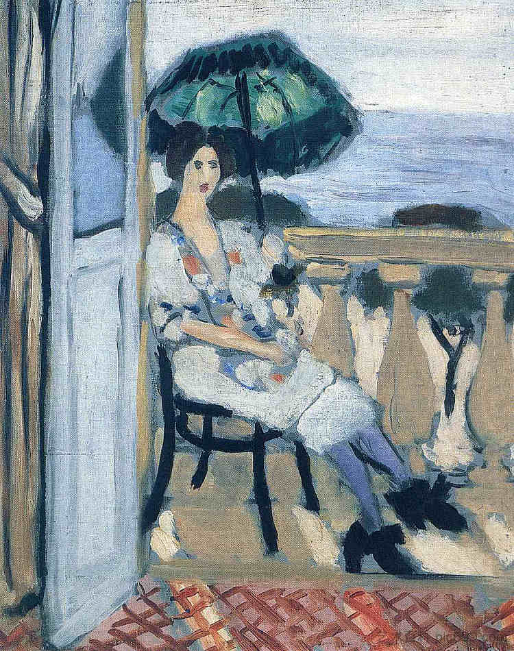 拿伞的女人 Woman holding umbrella (1919),亨利·马蒂斯