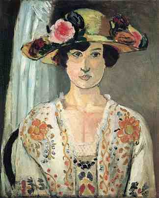 戴帽子的女人 Woman in a Hat (c.1920)，亨利·马蒂斯