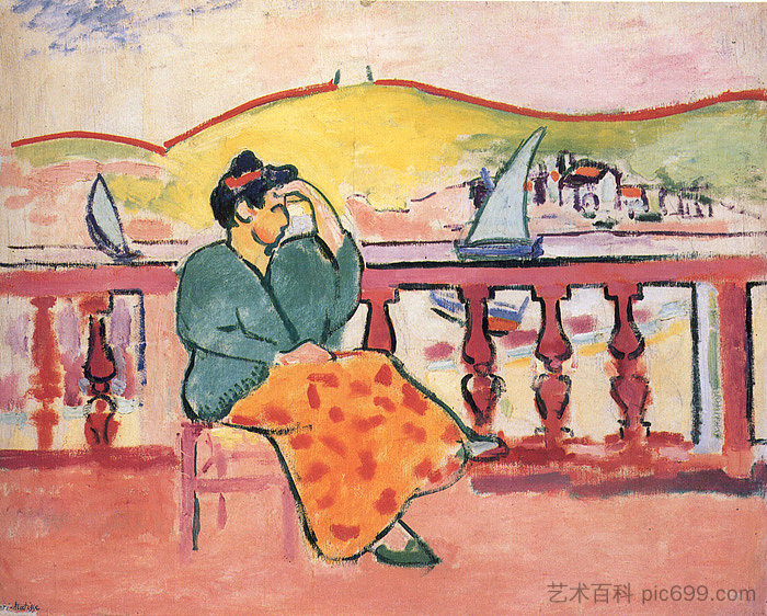 露台上的女士 Lady on a Terrace (1907),亨利·马蒂斯