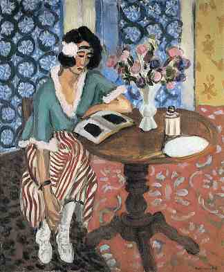 女人阅读 Woman Reading (1921; Nice,France                     )，亨利·马蒂斯