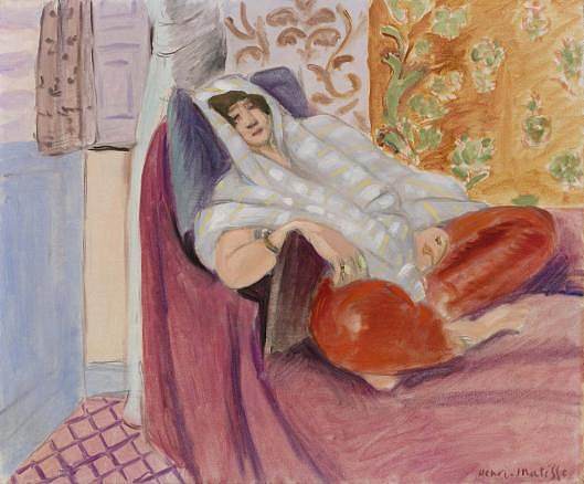 女人斜倚 Woman Reclining (1921)，亨利·马蒂斯