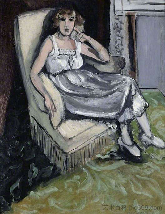 坐在扶手椅上的女人 Woman Seated in An Armchair (1917),亨利·马蒂斯