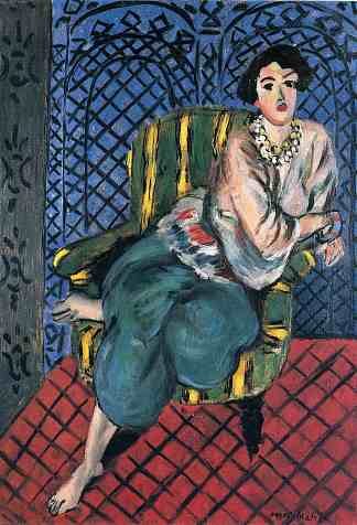 坐在椅子上的女人 Woman sitting in a chair (1926)，亨利·馬蒂斯