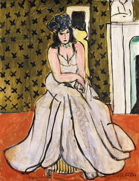 戴蓝帽子的女人 Woman with a Blue Hat (1944),亨利·马蒂斯