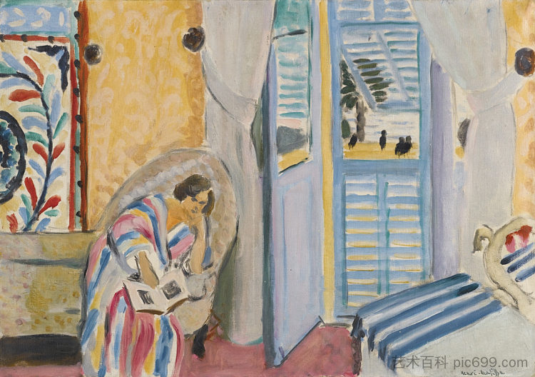 拿书的女人 Woman With a Book (1919)，亨利·马蒂斯