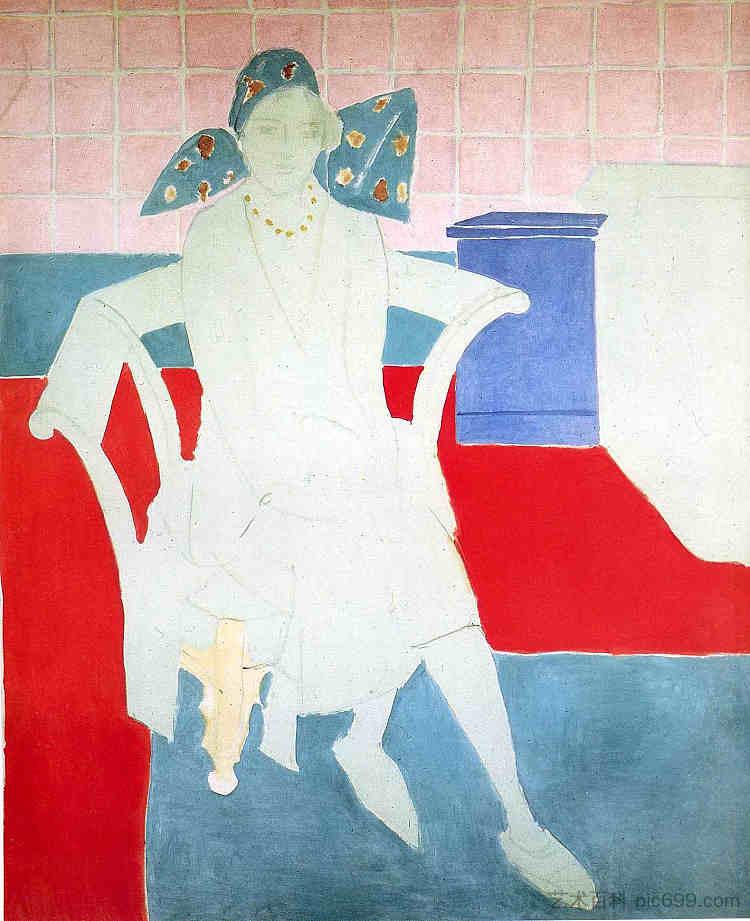 戴马德拉斯帽的女人 Woman with a Madras Hat (1929 - 1930)，亨利·马蒂斯