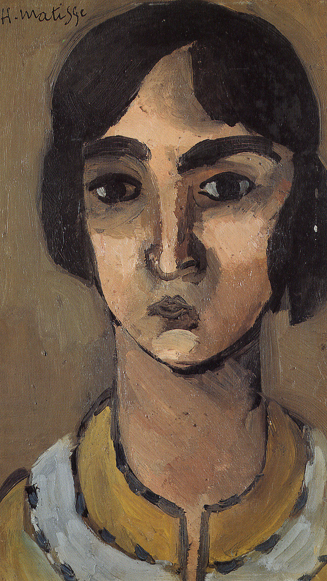 深色头发的女人 Woman with Dark Hair (1918)，亨利·马蒂斯