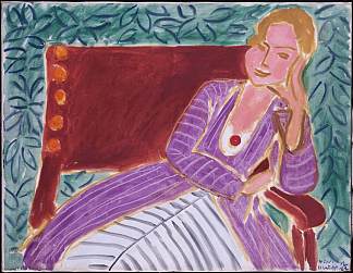 穿着波斯连衣裙的年轻女孩 Young Girl In A Persian Dress (1942)，亨利·马蒂斯