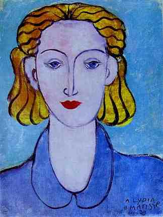 穿蓝衬衫的年轻女子(L.N. Delektorskaya肖像) Young Woman in a Blue Blouse (Portrait of L.N. Delektorskaya) (1939)，亨利·马蒂斯
