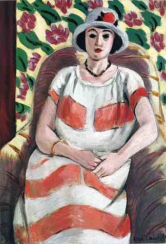 穿粉红色衣服的年轻女子 Young woman in Pink (1923)，亨利·马蒂斯