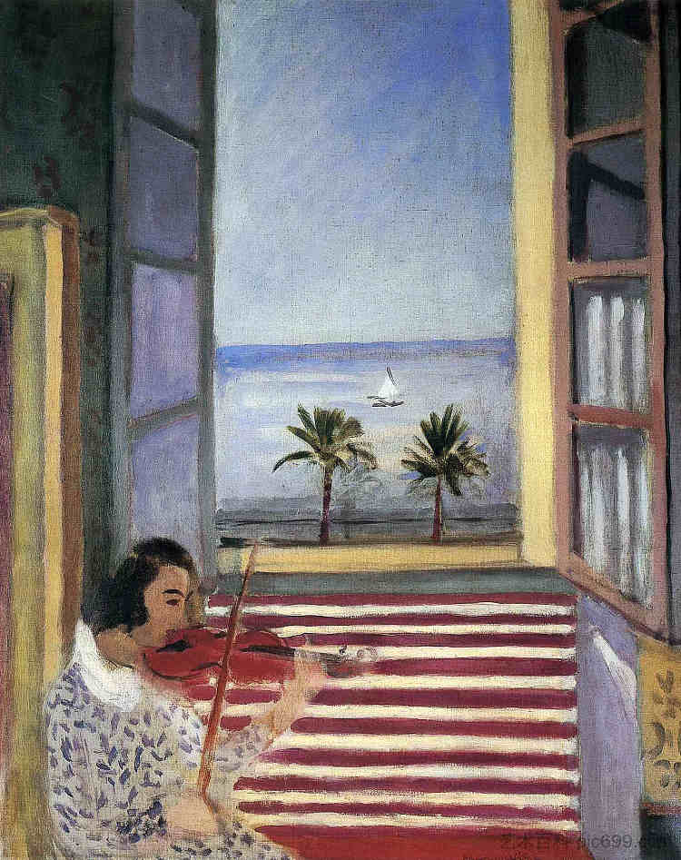 年轻女子拉小提琴 Young Woman Playing Violin (1923),亨利·马蒂斯