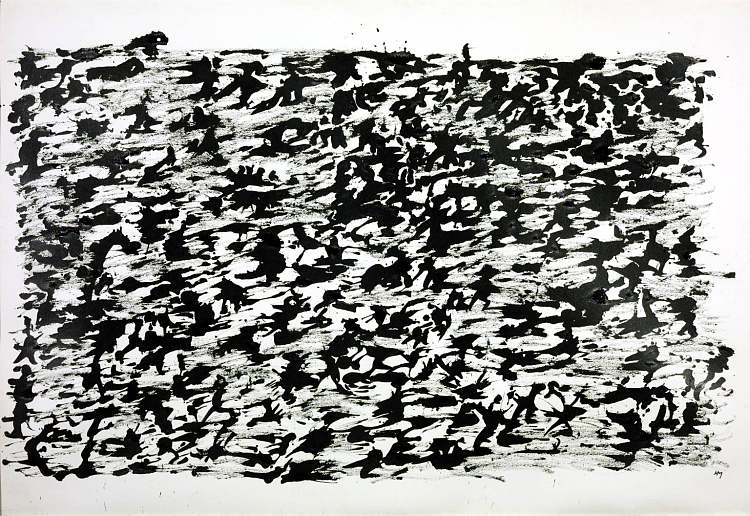 无题中国水墨画 Untitled Chinese Ink Drawing (1961)，亨利·米修