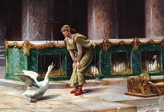 国会大厦的圣雁 Sacred Geese of the Capitol (1889)，亨利-保罗·莫特