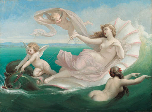 海若虫 Sea Nymphs (1871)，亨利-皮埃尔·皮库