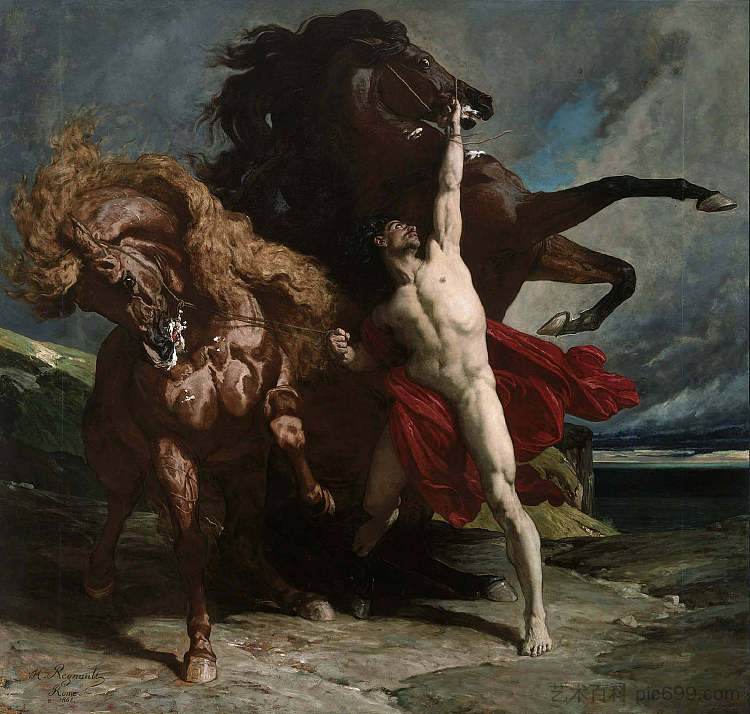 阿喀琉斯之马的奥托梅顿 Automedon with the Horses of Achilles (1868),亨利·雷诺