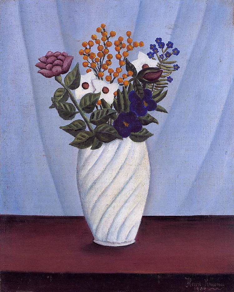 花束 Bouquet of Flowers (1909)，亨利·卢梭