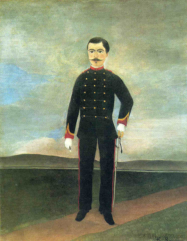 第35炮兵团元帅德·洛吉斯·弗鲁门斯·比切 Marshal des Logis Frumence Biche of the 35th Artillery (c.1893)，亨利·卢梭