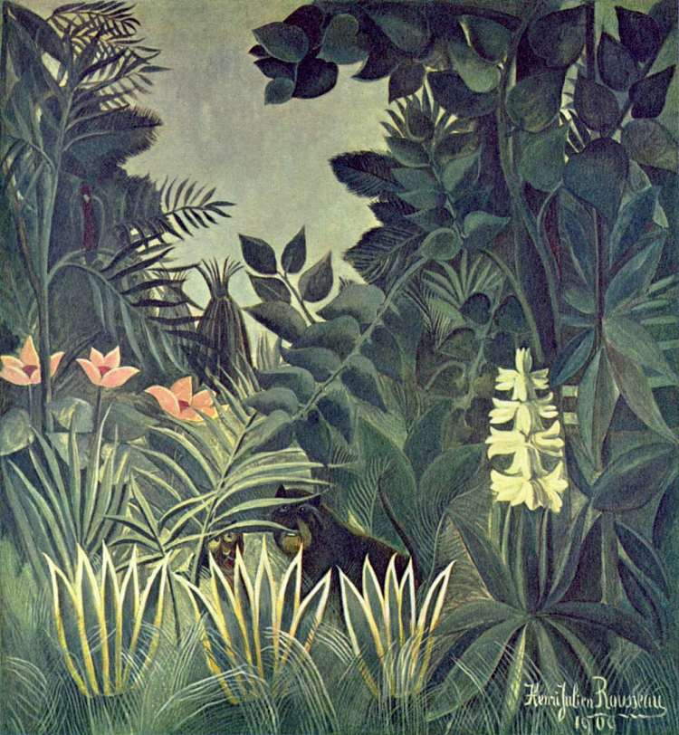 赤道丛林 The Equatorial Jungle (1909)，亨利·卢梭