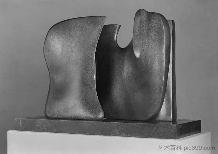 刀口两件式工作模型 Working Model for Knife-Edge Two-Piece (1962)，亨利·摩尔
