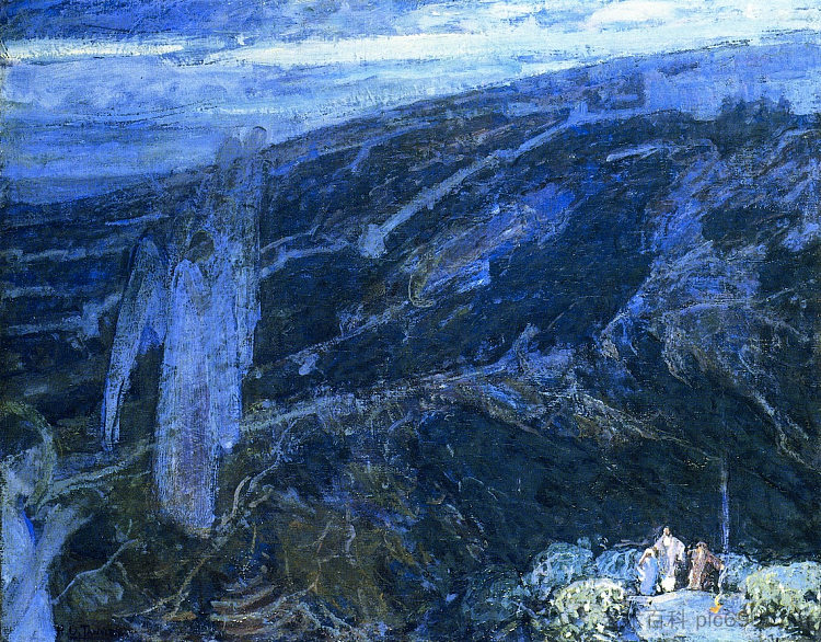 天使出现在牧羊人面前 Angels Appearing before the Shepherds (1911)，亨利奥萨瓦瓦坦纳