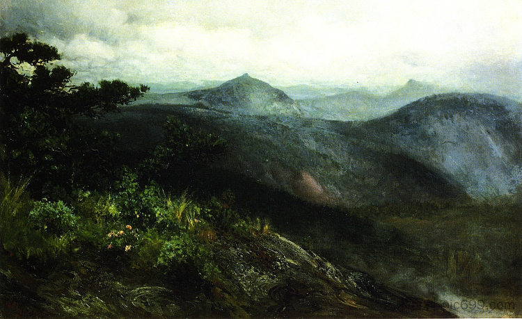 山地景观，高地，北卡罗来纳州 Mountain Landscape, Highlands, North Carolina (1889)，亨利奥萨瓦瓦坦纳