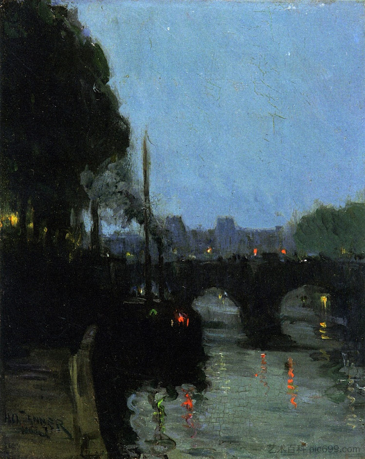 塞纳河 - 晚间 The Seine - Evening (1900)，亨利奥萨瓦瓦坦纳