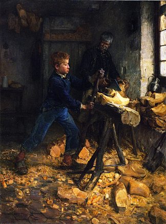 年轻的萨博特制造者 The Young Sabot Maker (1895)，亨利奥萨瓦瓦坦纳