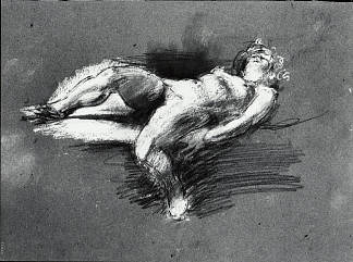 裸体研究（斜倚的女性形象） Nude Study (reclining Female Figure)，亨利·唐克斯