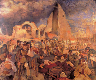 法国的高级修整站 An Advanced Dressing Station in France (1918)，亨利·唐克斯