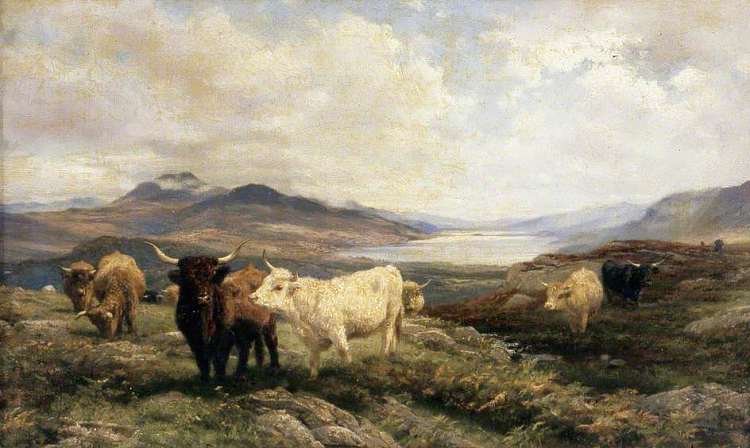 风景与牛，早晨 Landscape with Cattle, Morning (1894)，亨利·威廉·班克斯·戴维斯