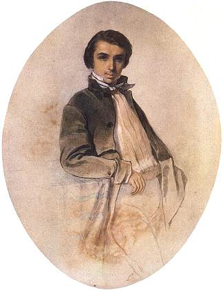 Jules Holtzapffl的肖像。 Portrait of Jules Holtzapffl. (1846)，亨利克罗达科夫斯基