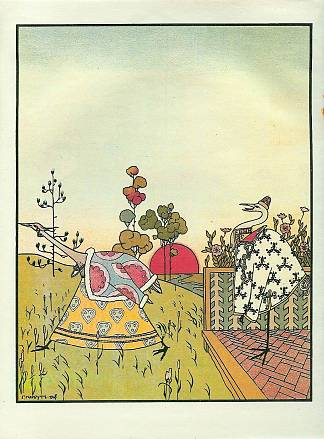 “鹤和苍鹭”的插图。熊。 Illustration to ‘The crane and heron. Bear.’ (1906; St. Petersburg,Russian Federation                     )，希尔西·纳布特