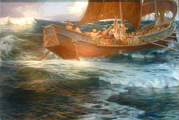 海神之怒 Wrath of the Sea God (c.1900),赫伯特·詹姆斯·德雷珀