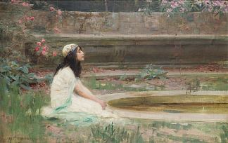 泳池边的年轻女孩 A Young Girl by a Pool，赫伯特·詹姆斯·德雷珀