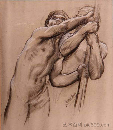 舵桨,为金羊毛而学习 The Steering Oar, study for The Golden Fleece (1904),赫伯特·詹姆斯·德雷珀