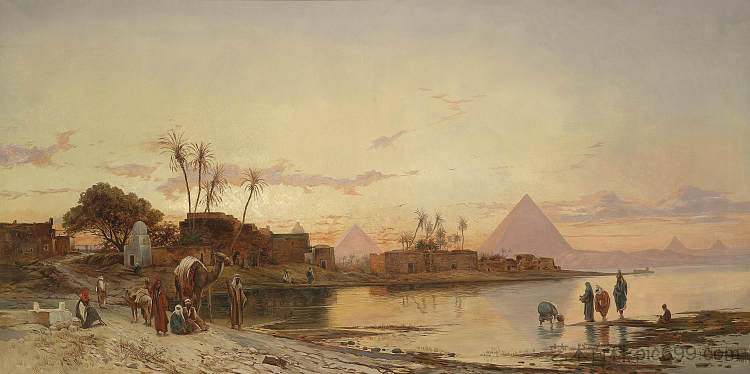 在尼罗河畔 On the banks of the Nile (1905)，赫尔曼·大卫·所罗门