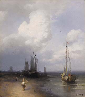 荷兰海岸风光 Dutch Coastal Scene，赫尔曼·奥托马尔·赫尔佐格