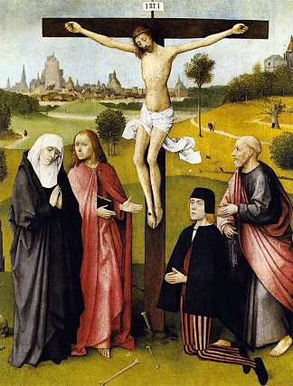 与捐赠者共度十字架 Crucifixion with a Donor (1480 – 1485)，希罗尼穆斯·波希