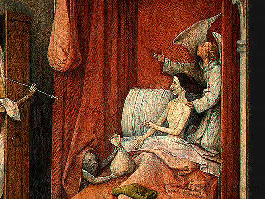 死亡与守财奴（局部） Death and the Miser (detail) (c.1494 - c.1516)，希罗尼穆斯·波希