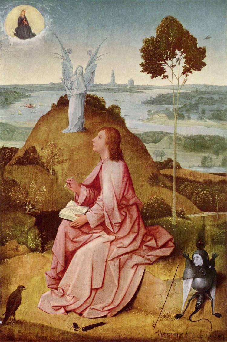 帕特莫斯的福音传教士圣约翰 Saint John the Evangelist on Patmos (1485)，希罗尼穆斯·波希