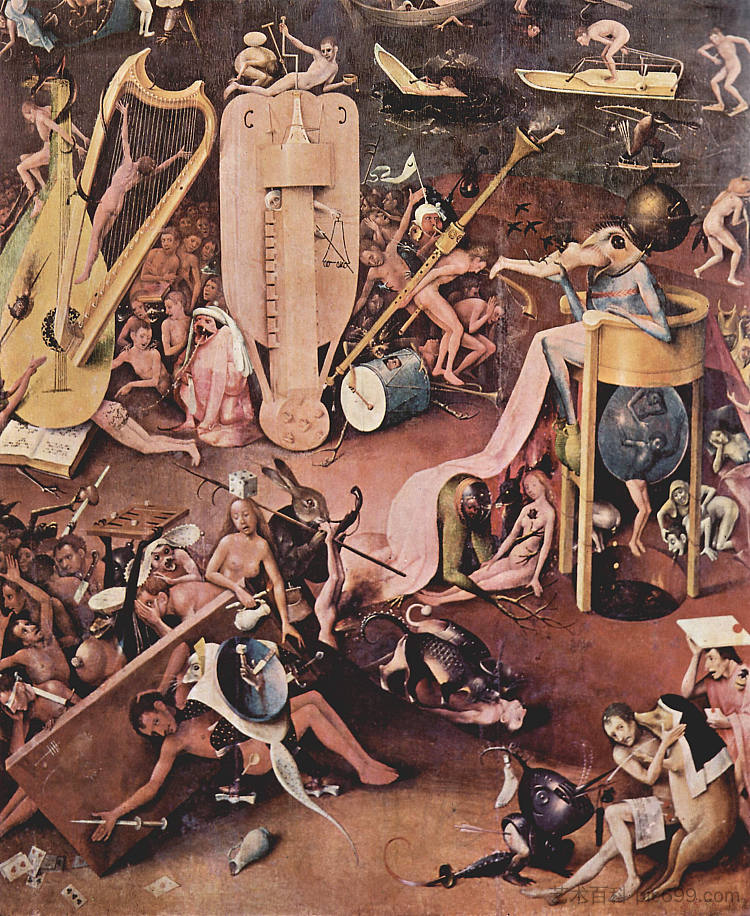 人间乐园（局部） The Garden of Earthly Delights (detail) (1510 - 1515)，希罗尼穆斯·波希