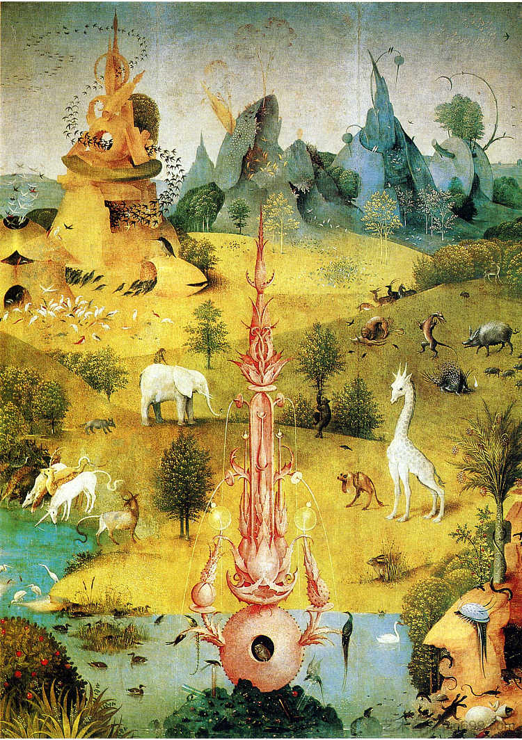 人间乐园（局部） The Garden of Earthly Delights (detail) (1490 - 1500)，希罗尼穆斯·波希