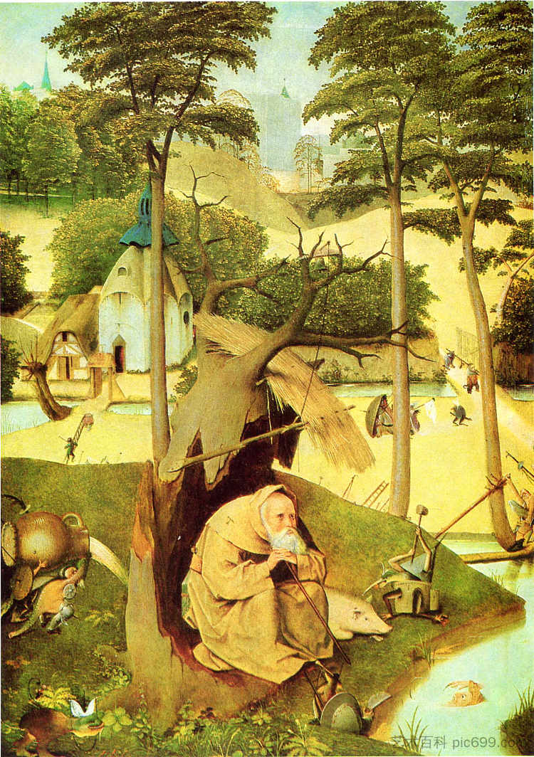 圣安东尼的诱惑（局部） The Temptation of St Anthony (detail) (1510 - 1515)，希罗尼穆斯·波希