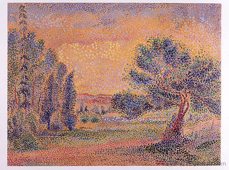 梅肯景观 Landscape in Mâcon (c.1912 - c.1914)，伊波利特·佩蒂让