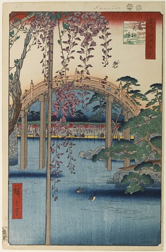 65 （57） 龟户天神神社内 65 (57) Inside Kameido Tenjin Shrine (1857)，歌川广重