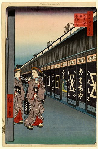 7. 大传马町的棉货商店 7. Shops with Cotton Goods in Ōdenma Chō (1857)，歌川广重