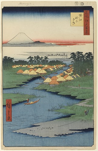 96.堀江和根子赞 96. Horie and Nekozane (1857)，歌川广重
