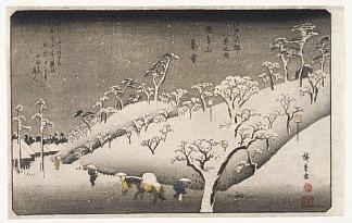 飞鸟山上的晚雪 Evening Snow on the Asuka Mountain (1830 – 1841)，歌川广重